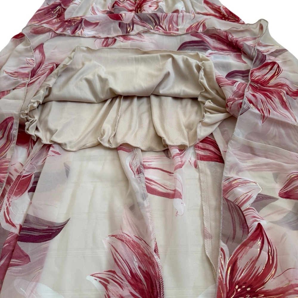 NWT Alexa B Floral Print Rhinestones Beautiful Maxi Dress Women’s Size 14W - Picture 13 of 14